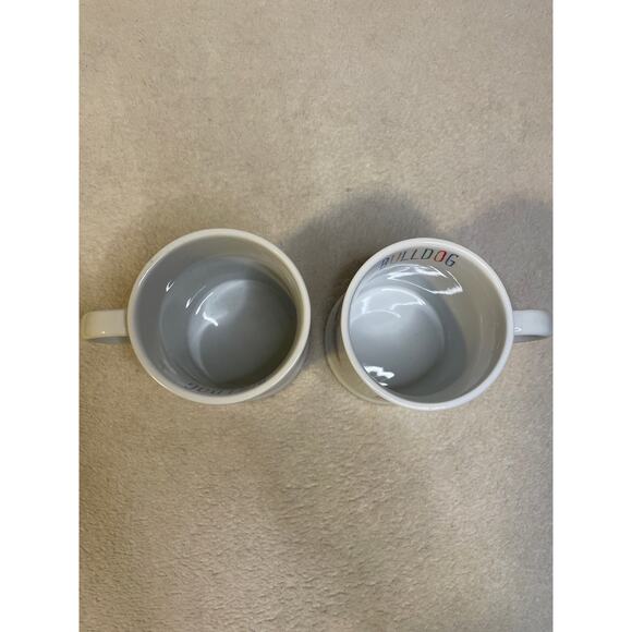 Fringe Set Of French Bulldog Mugs White Ceramic Dogs in Berets - Picture 3 of 6